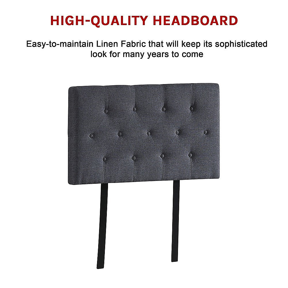 Billilingra Linen Bed Head, Grey Single