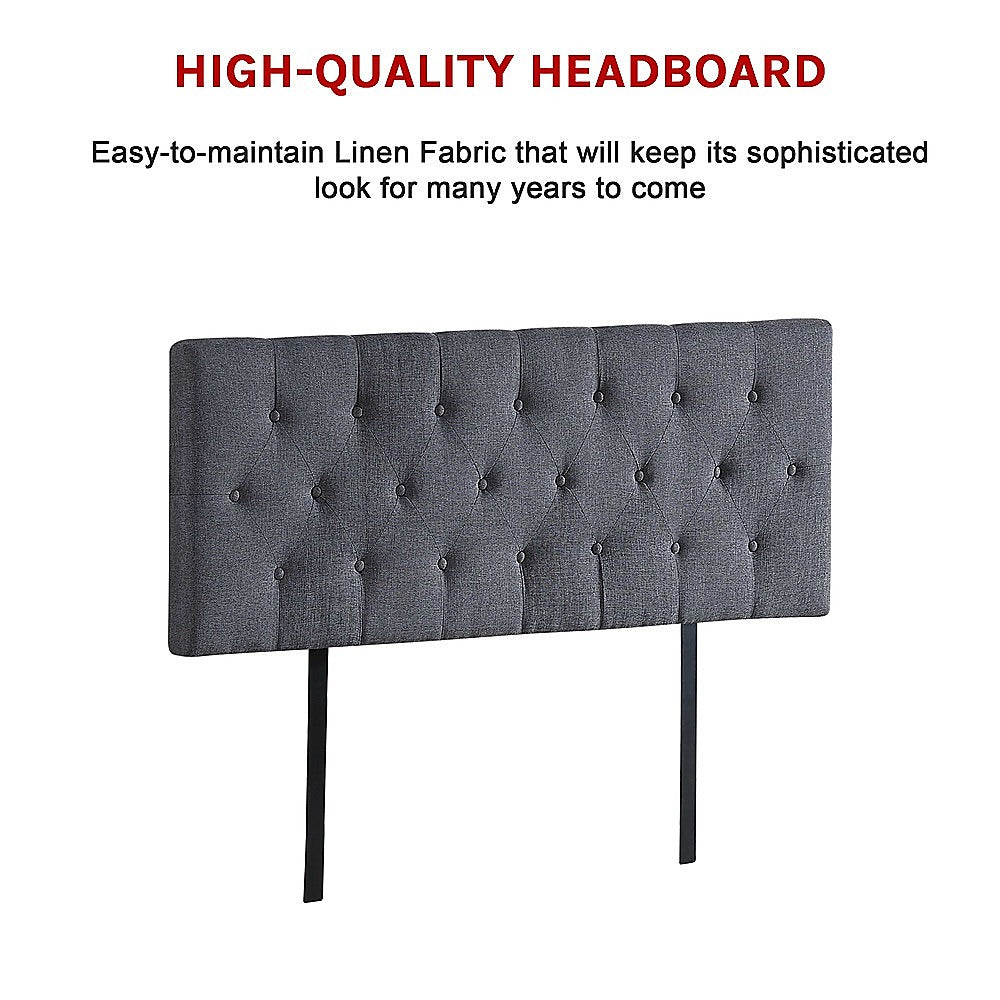 Billilingra Linen Bed Head, Grey Double