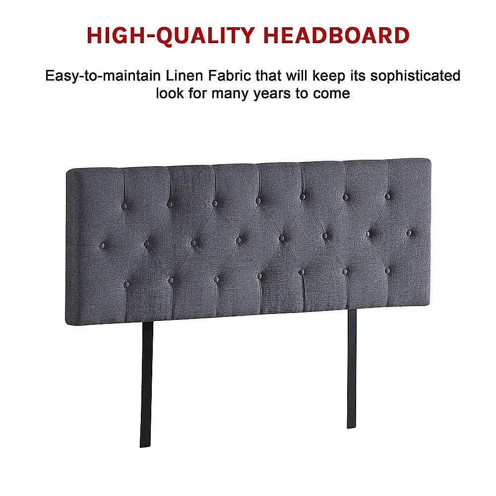 Billilingra Linen Bed Head, Grey Queen