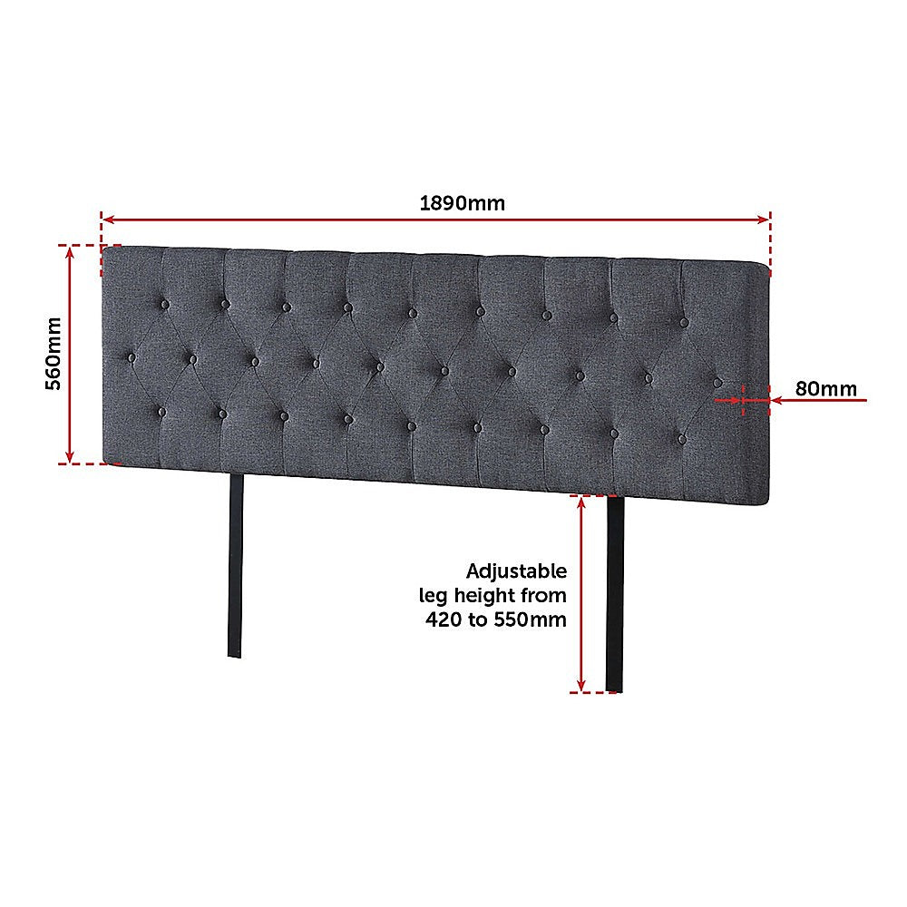 Billilingra Linen Bed Head, Grey King