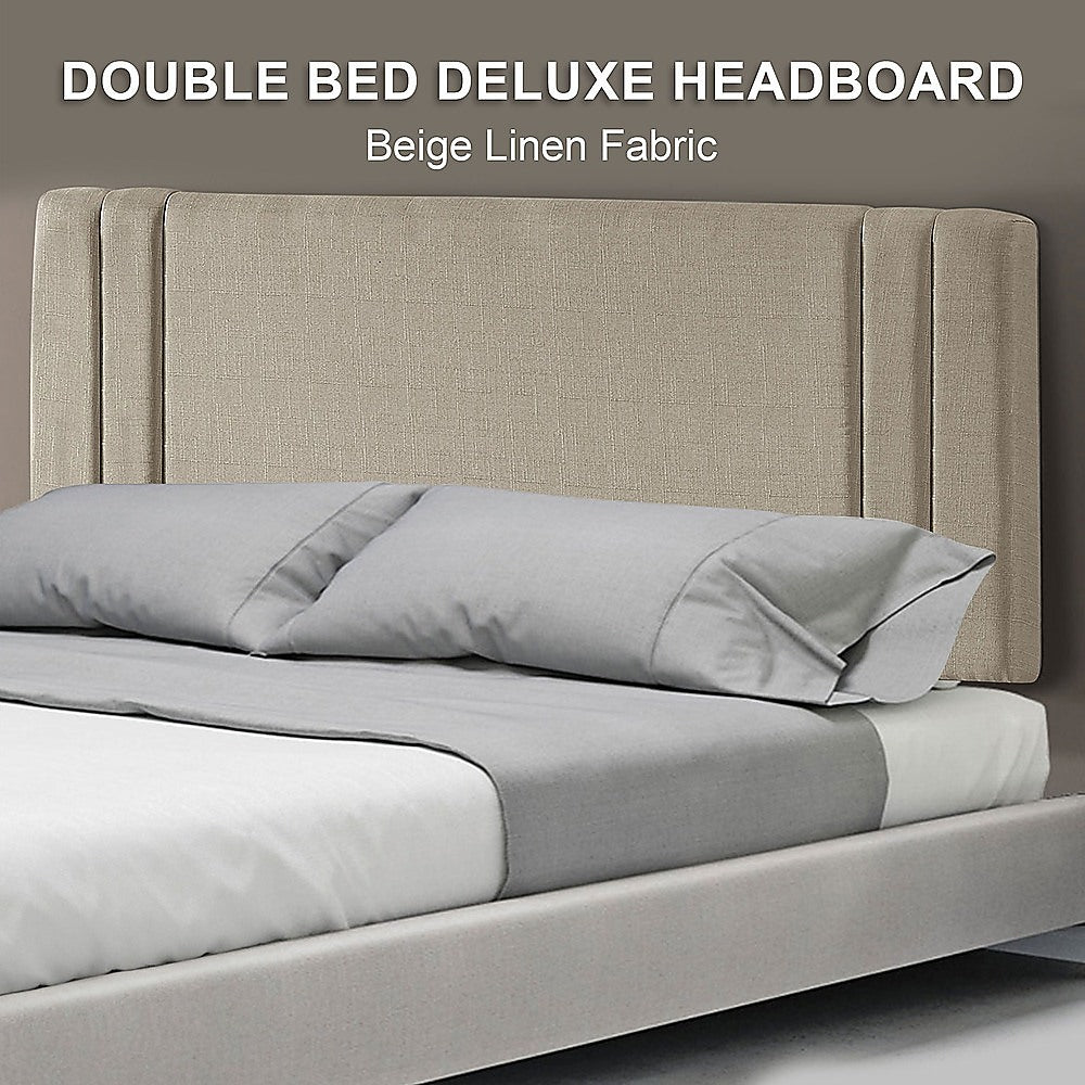 Billilingra Linen Bed Head, Beige Double
