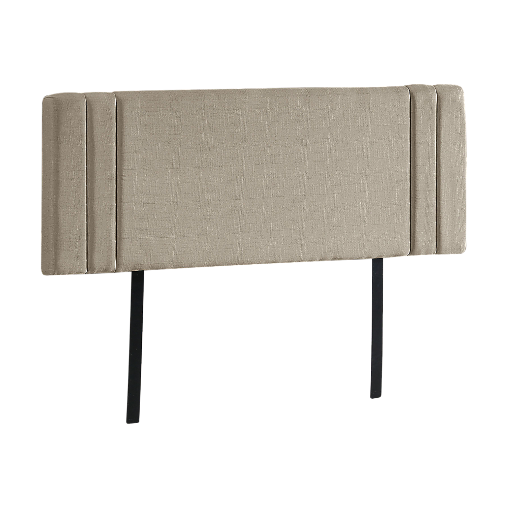 Billilingra beige linen bed head in a modern bedroom