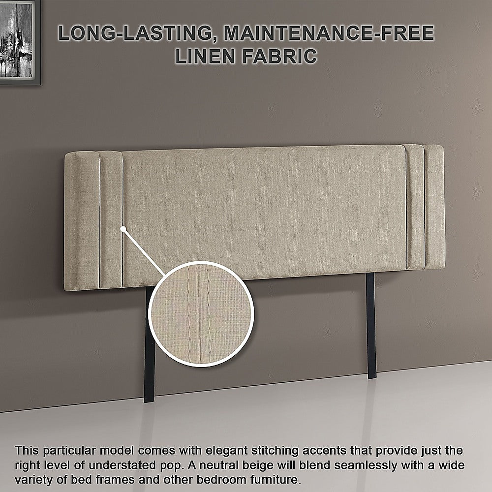 Billilingra Linen Bed Head, Beige King