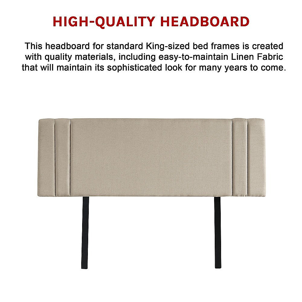 Billilingra Linen Bed Head, Beige King