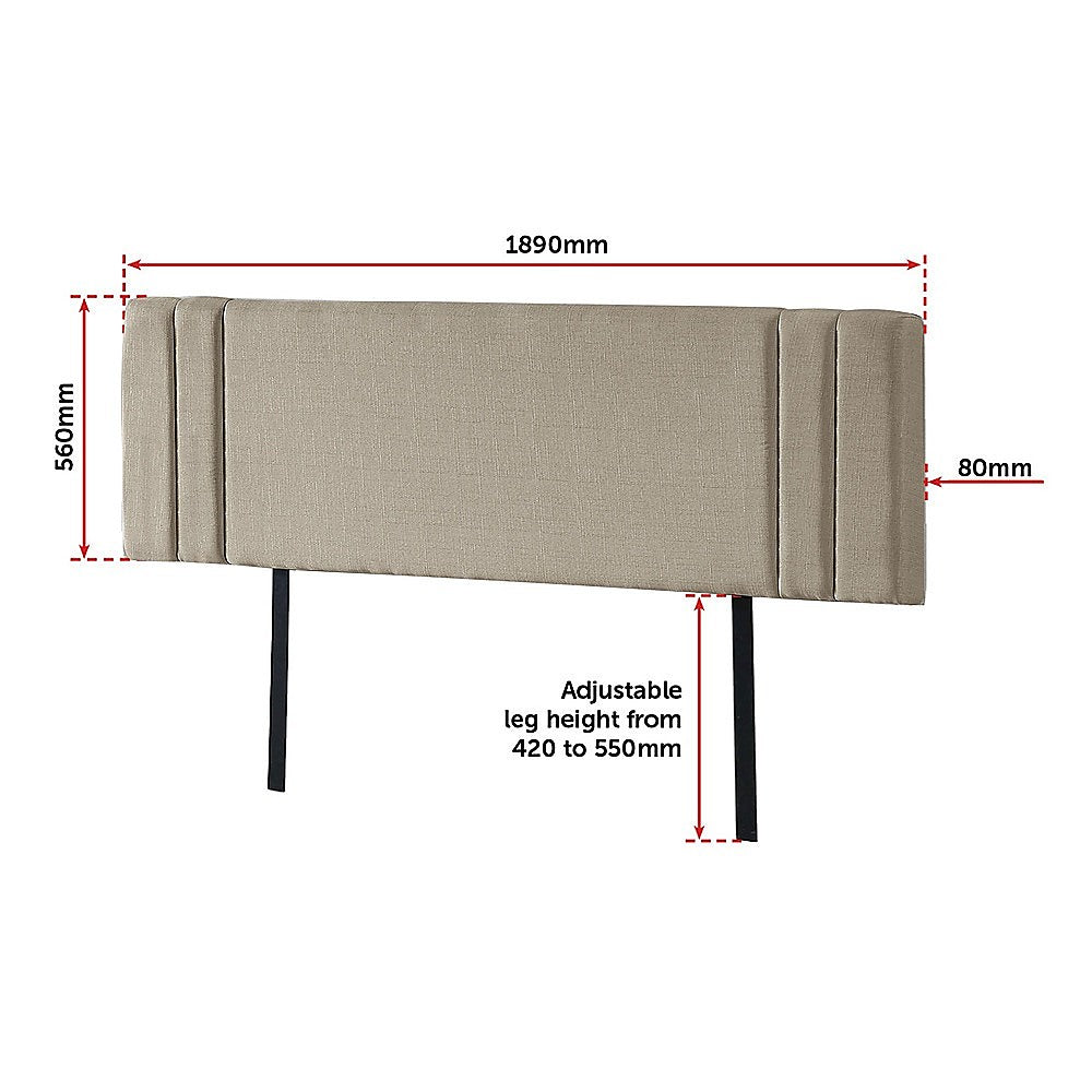 Billilingra Linen Bed Head, Beige King