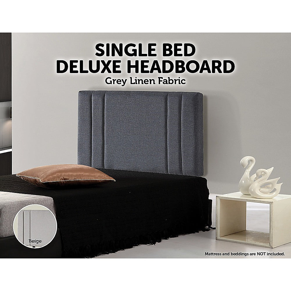Numeralla Stitched Bed Head, Grey Single