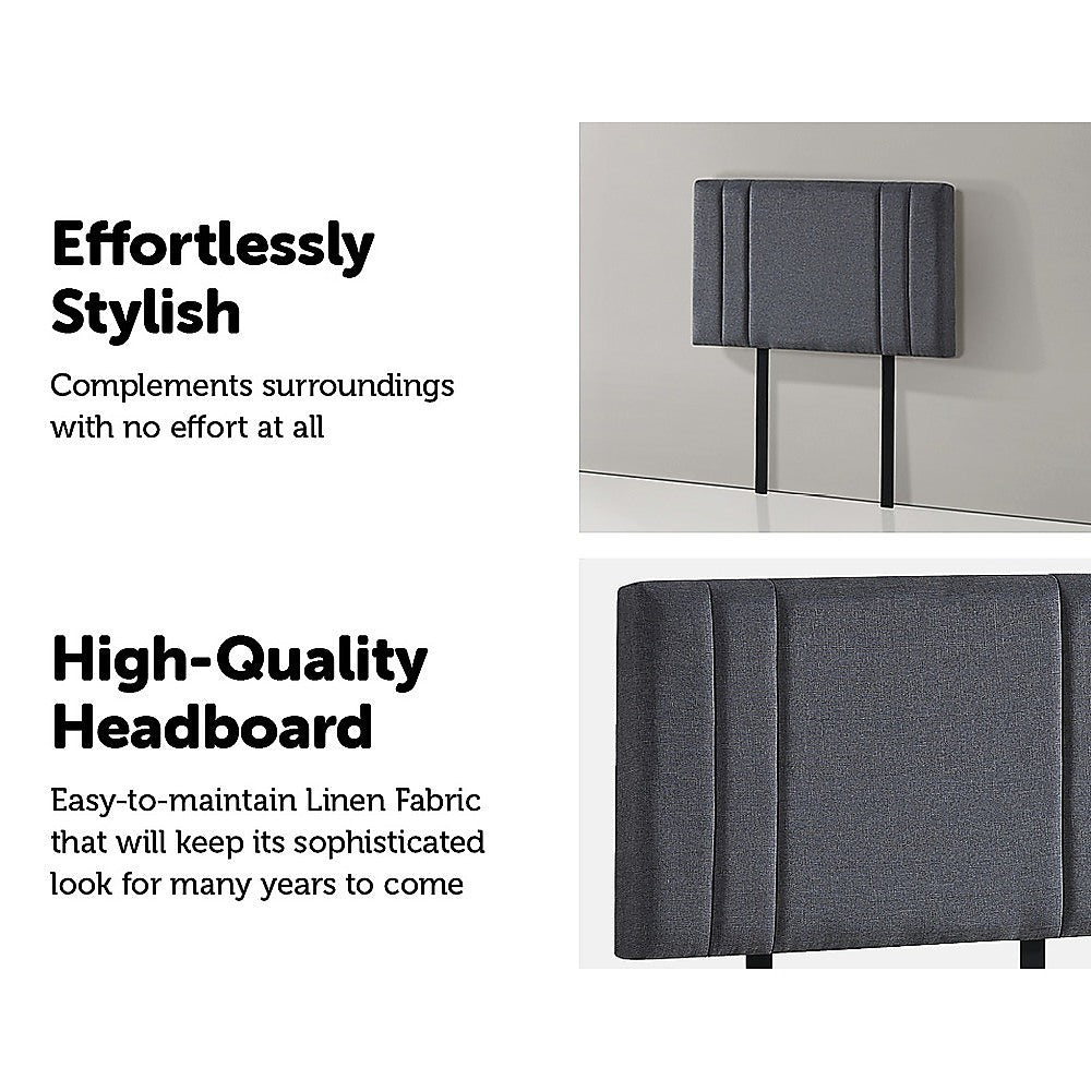 Numeralla Stitched Bed Head, Grey Single