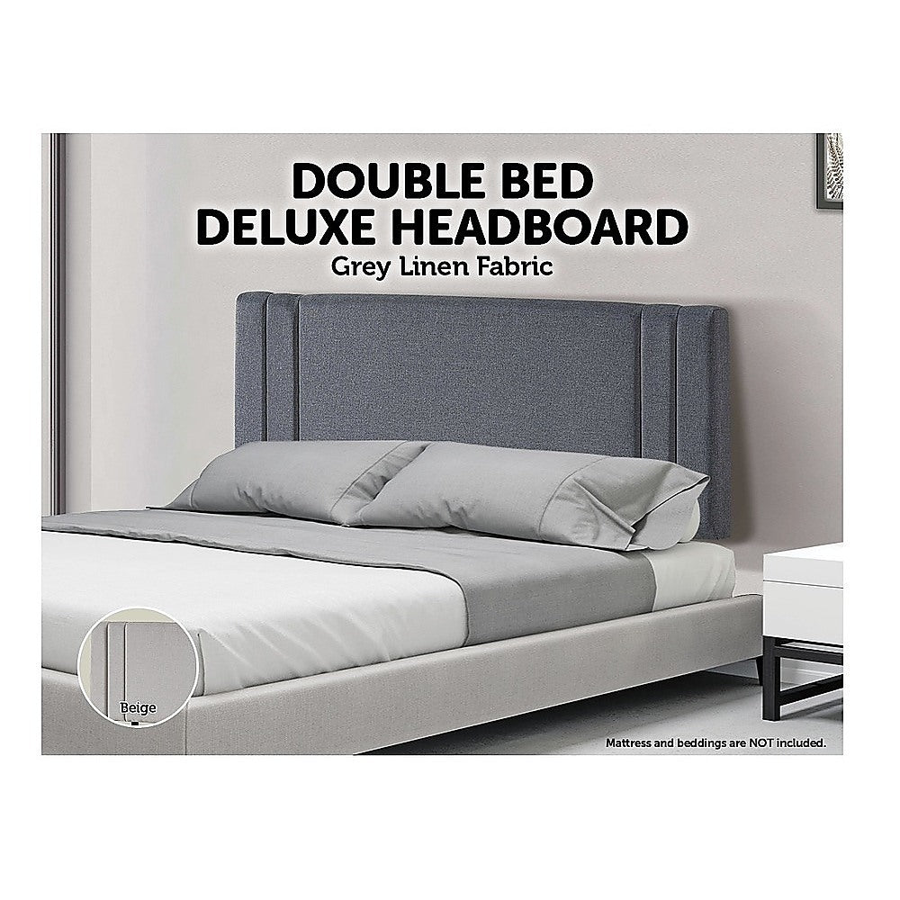 Billilingra Linen Bed Head, Grey Double