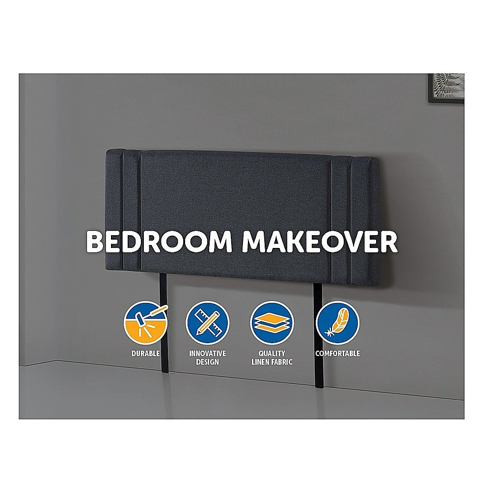 Billilingra Linen Bed Head, Grey Double