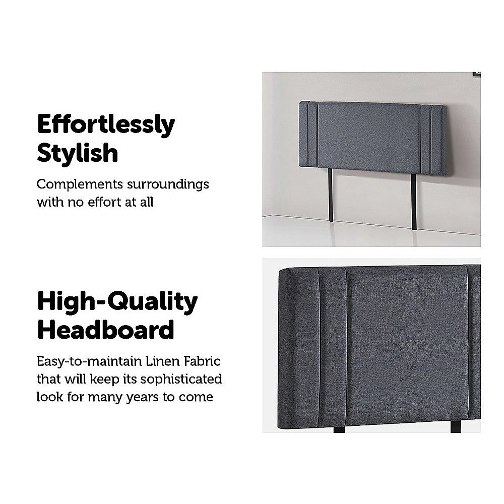 Billilingra Linen Bed Head, Grey Double