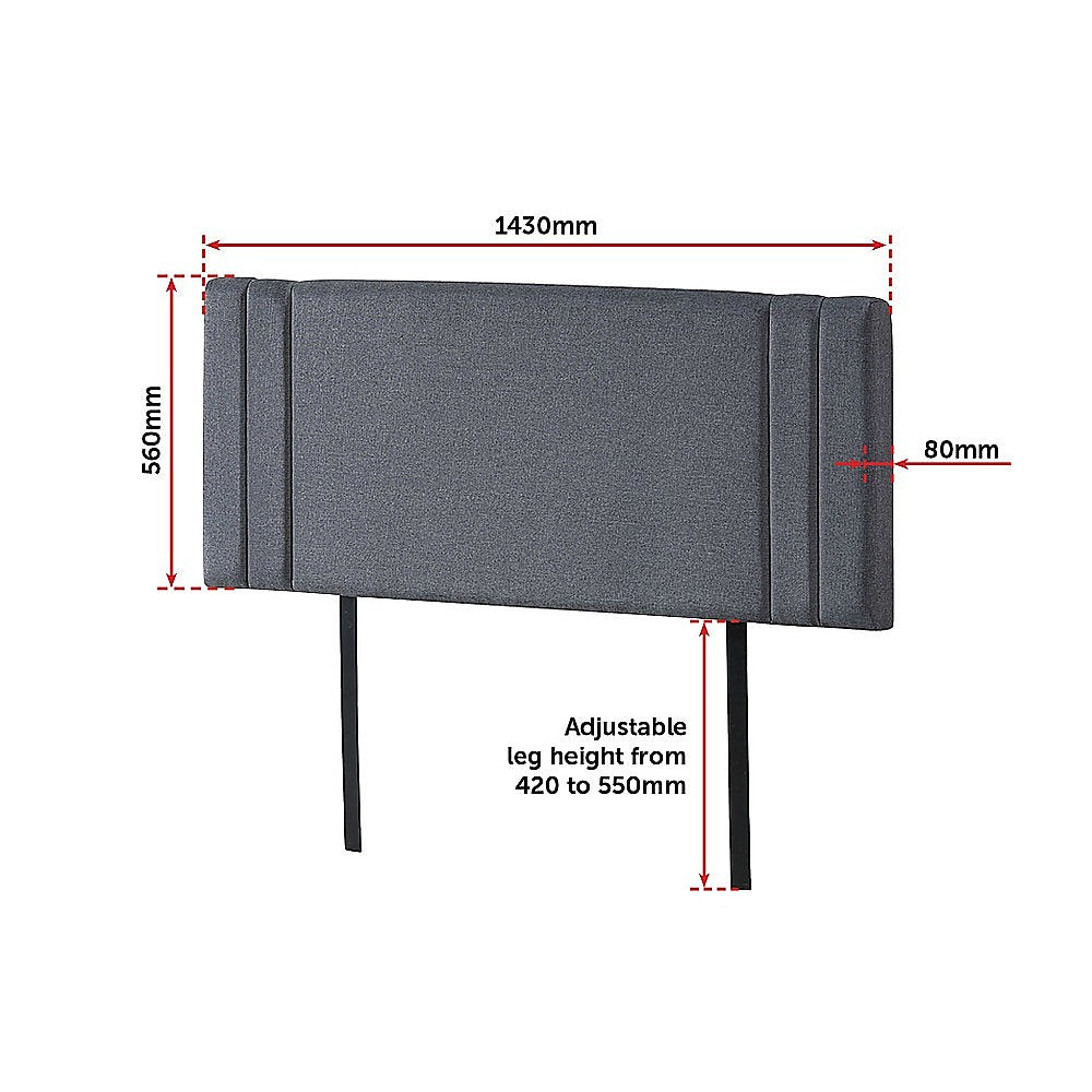 Billilingra Linen Bed Head, Grey Double