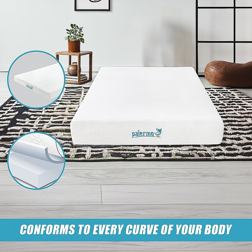 Medium firm gel memory foam mattress, 25cm double