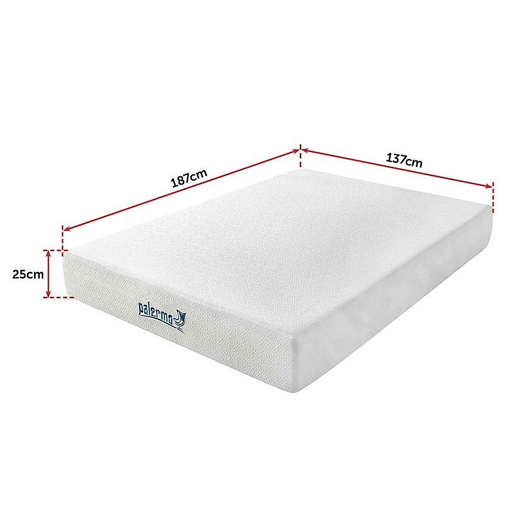Medium firm gel memory foam mattress, 25cm double