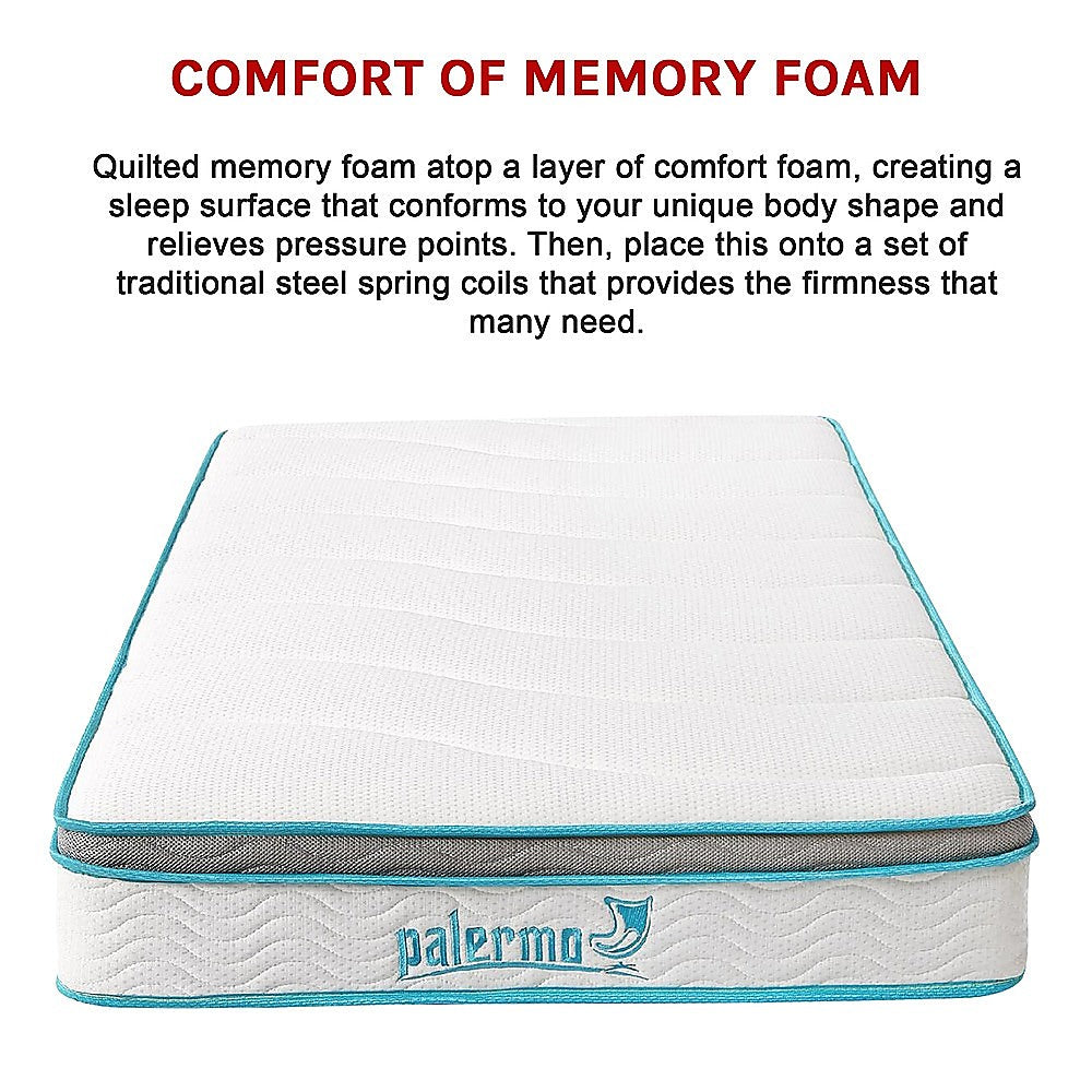 Medium firm memory foam hybrid mattress, 20cm king single