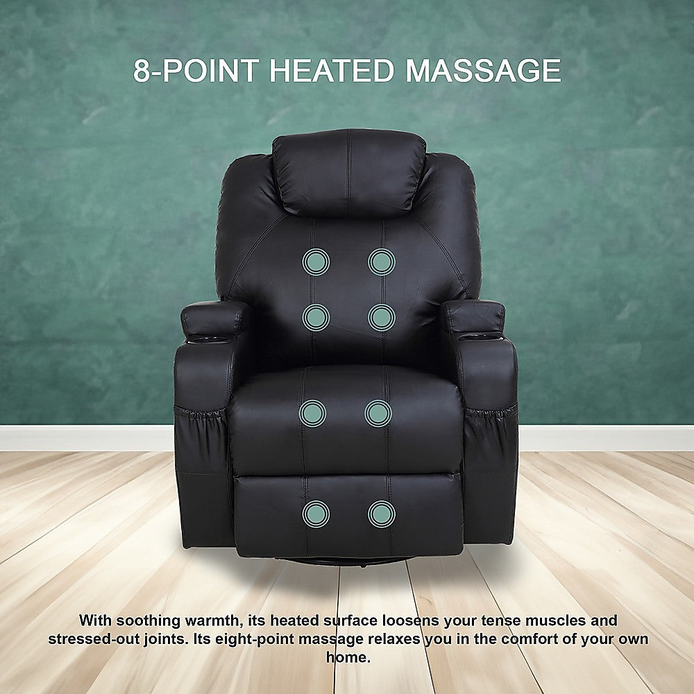 Trentham Massage Sofa Recliner, Black