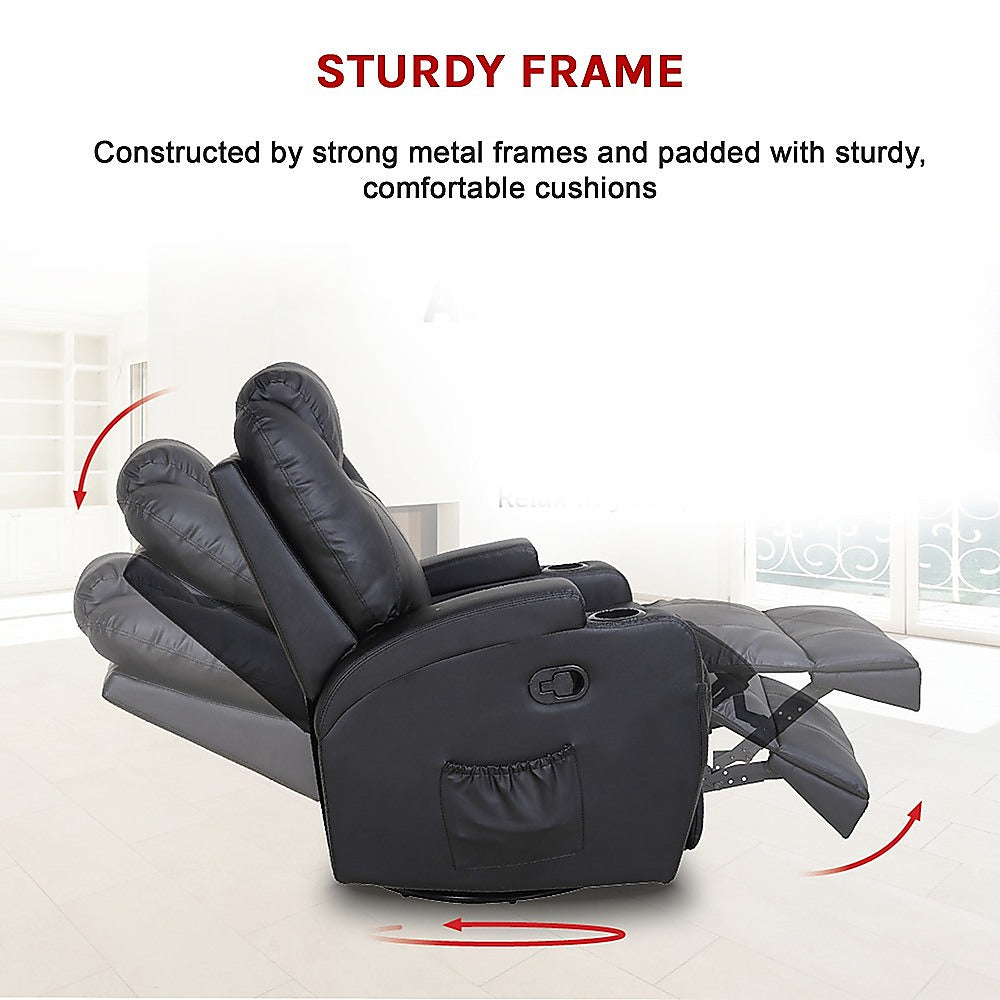 Trentham Massage Sofa Recliner, Black