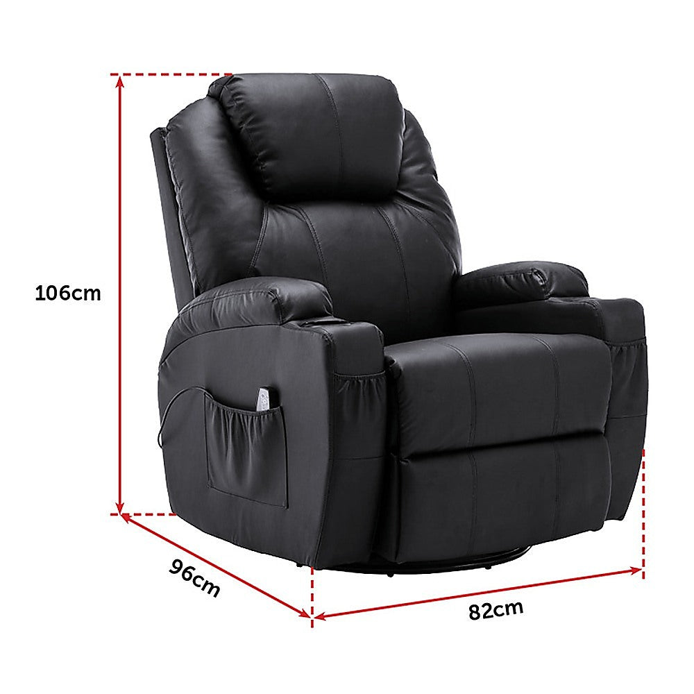 Trentham Massage Sofa Recliner, Black