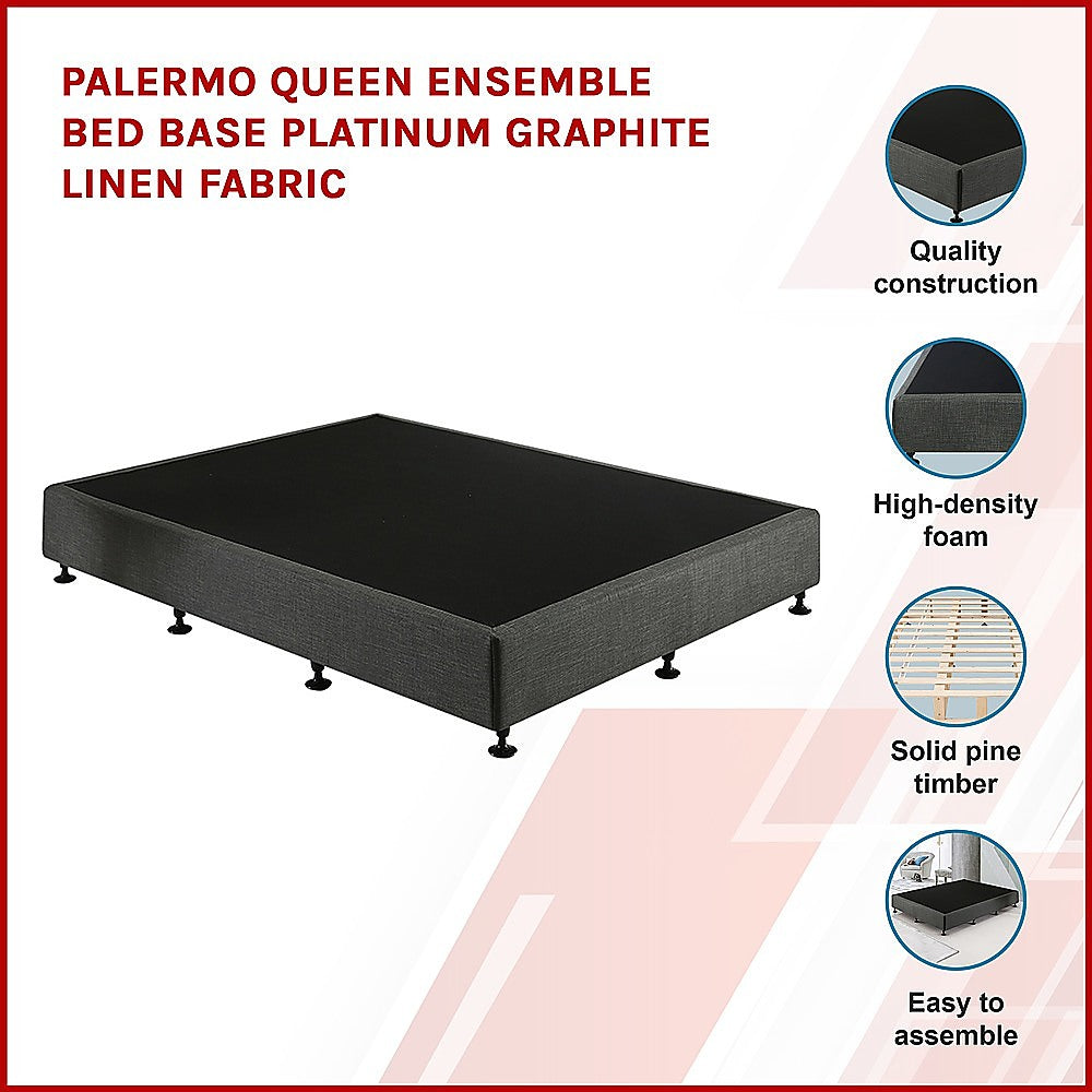 Capri Queen Ensemble Bed Base, Graphite