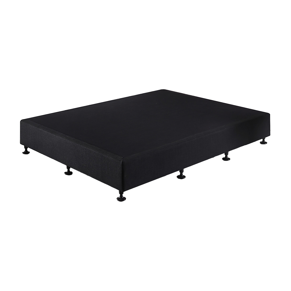 Capri Black Queen bed frame in a modern bedroom