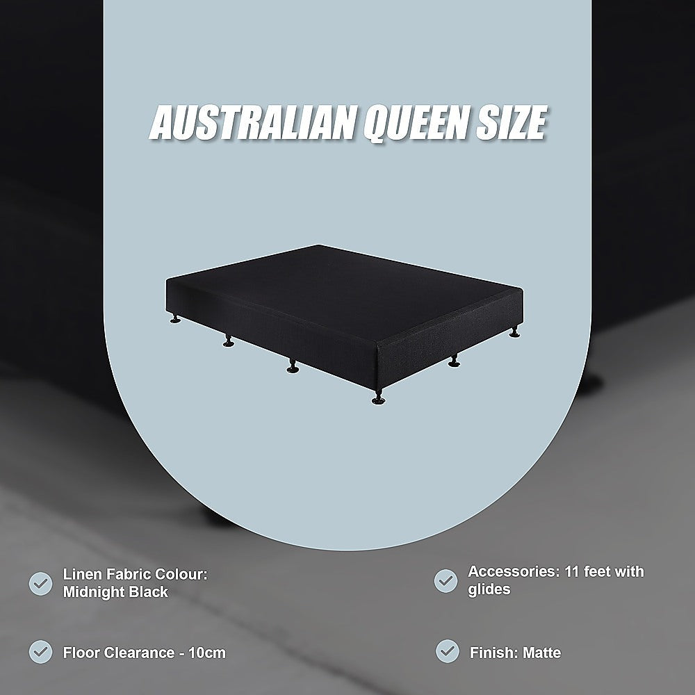 Palermo Queen Ensemble Bed Base - Midnight Black