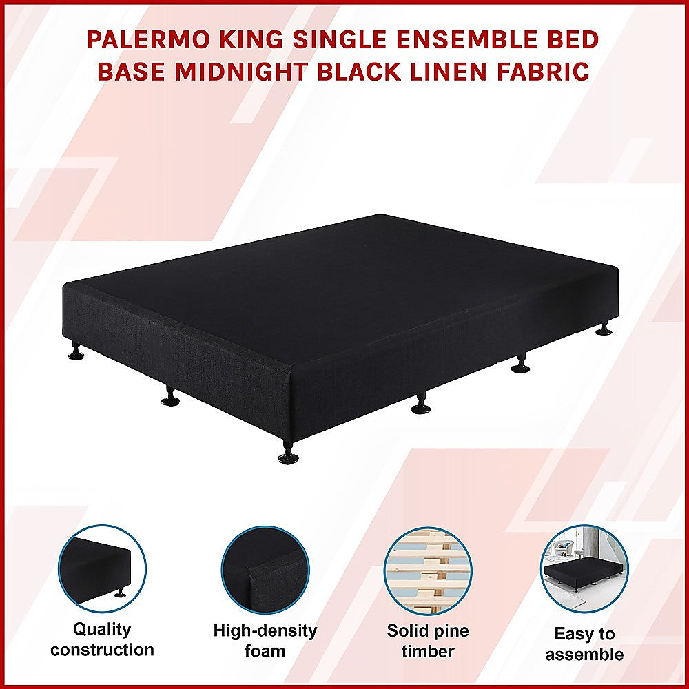 Capri King Single Ensemble Bed Base, Black