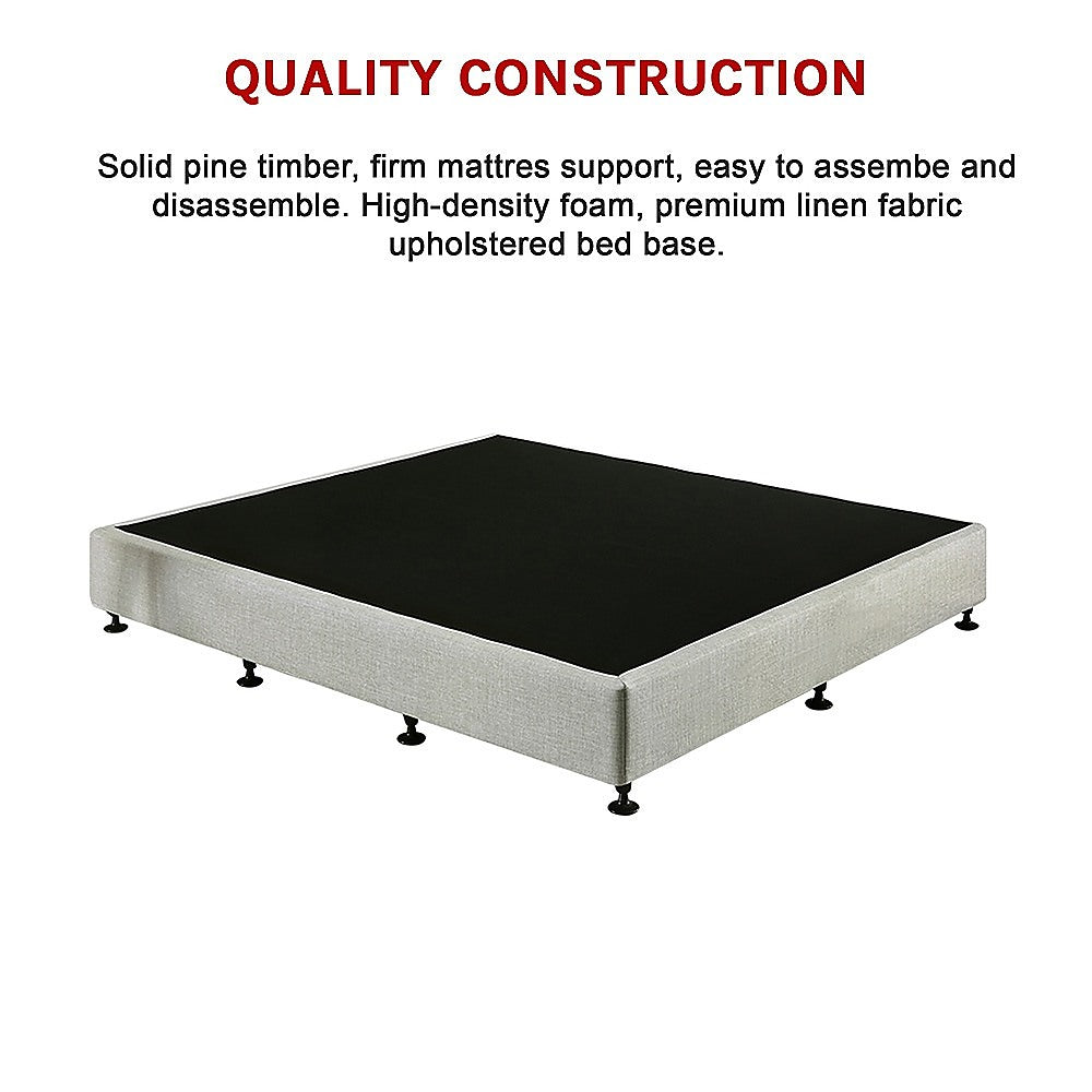 Capri King Single Ensemble Bed Base, Light Grey