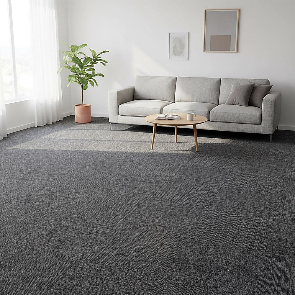Grazalema Carpet Tiles, 50 x 50cm, Charcoal, 20pcs