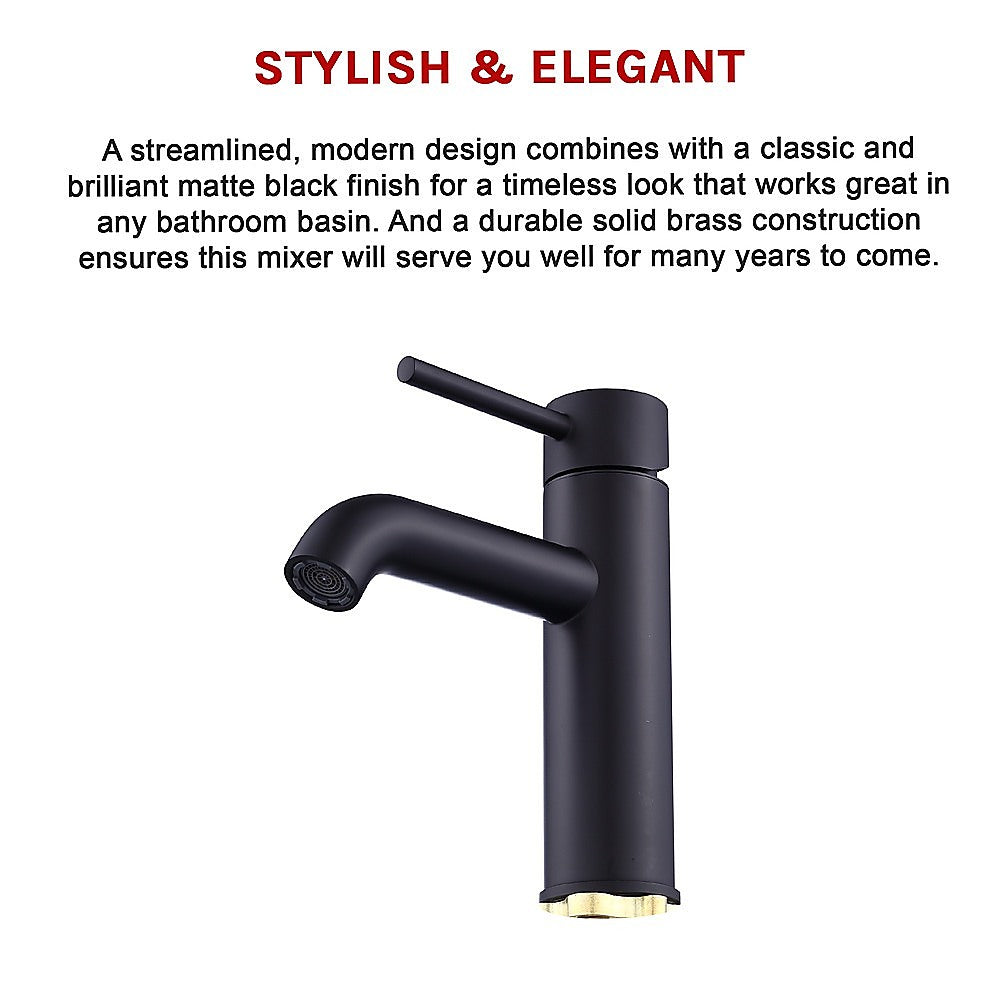 Basin Mixer Tap, Matte Black