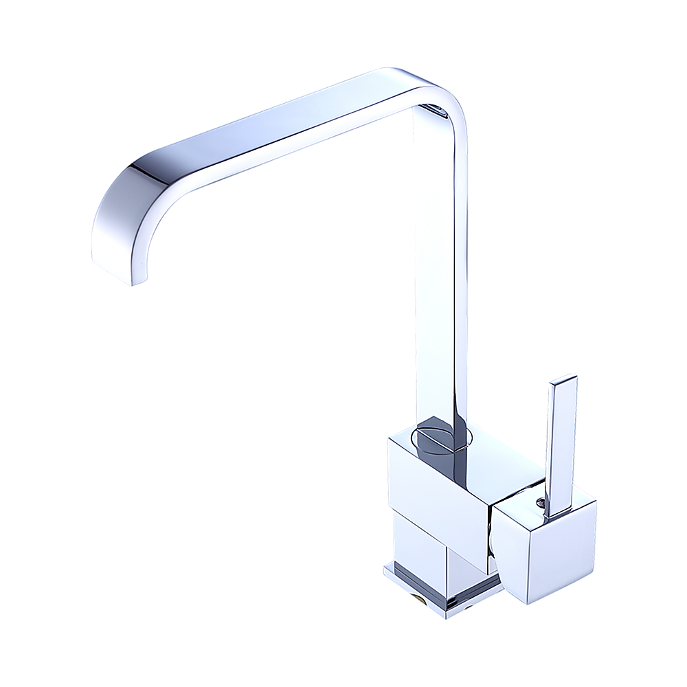 Angled Neck Kitchen Mixer Tap, Chrome