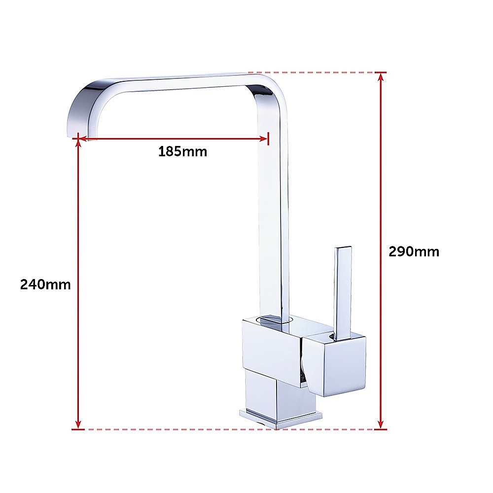 Angled Neck Kitchen Mixer Tap, Chrome