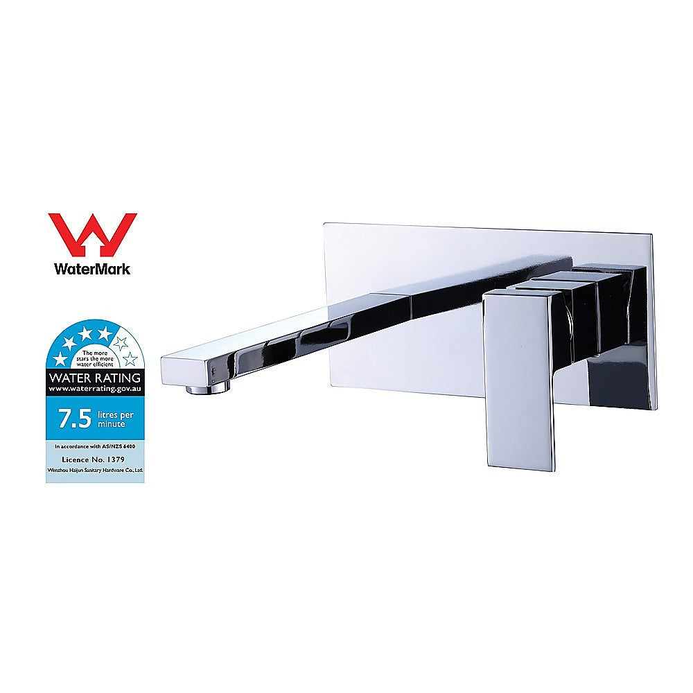 Wall mounted lever basin mixer tap in chrome