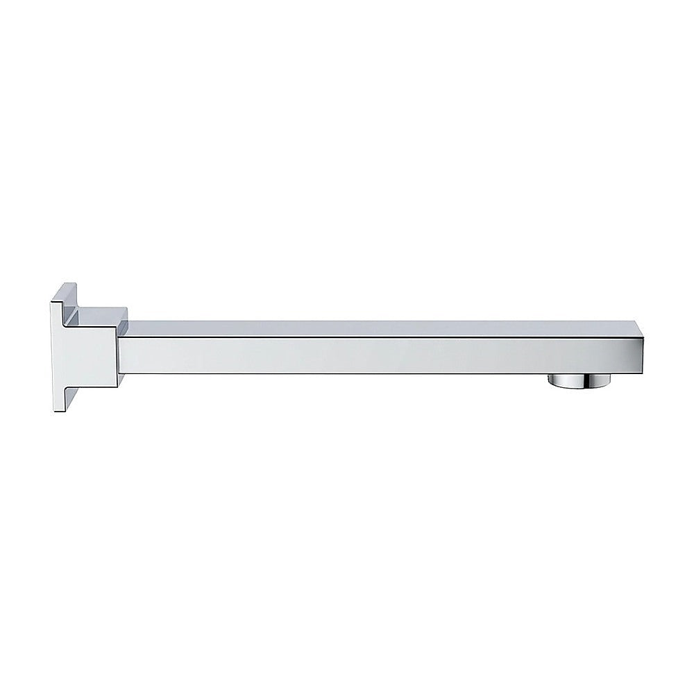 Polished chrome 228mm bath spout, wall flange detail