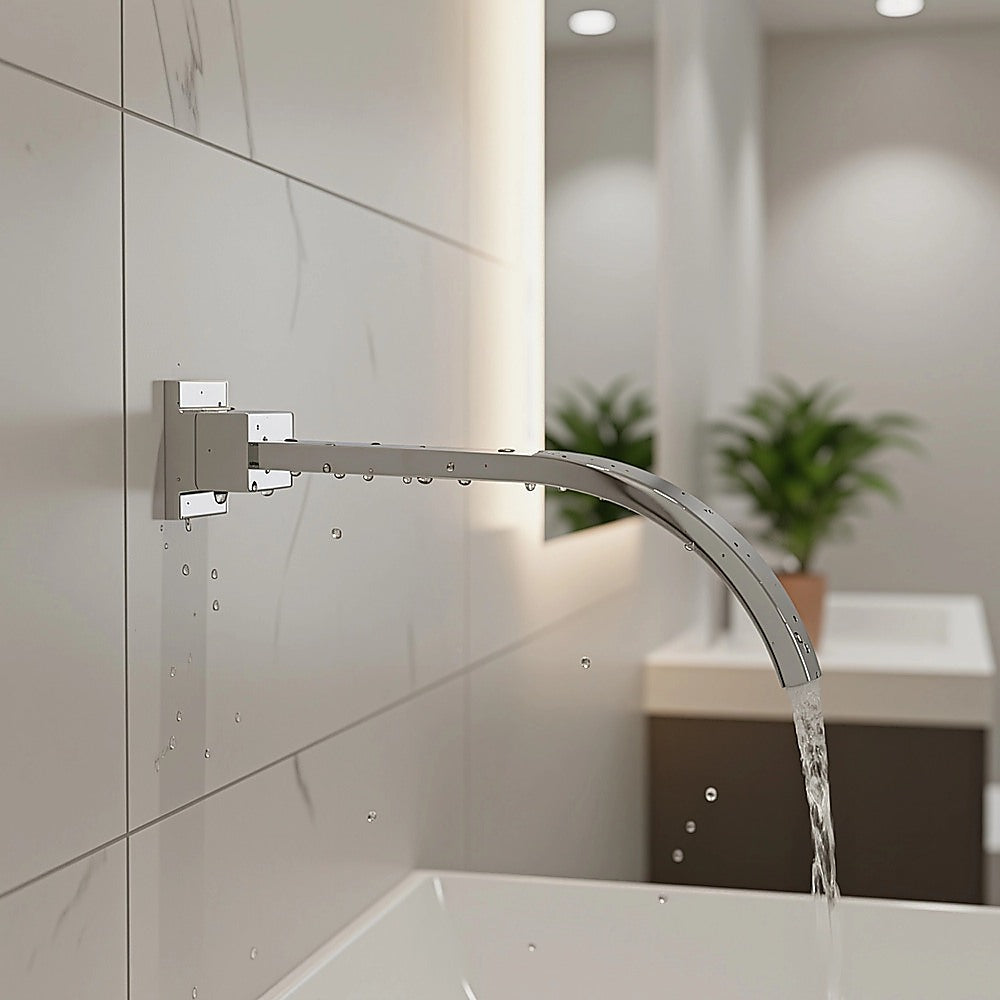 Polished chrome 180mm bath spout, dimensions diagram