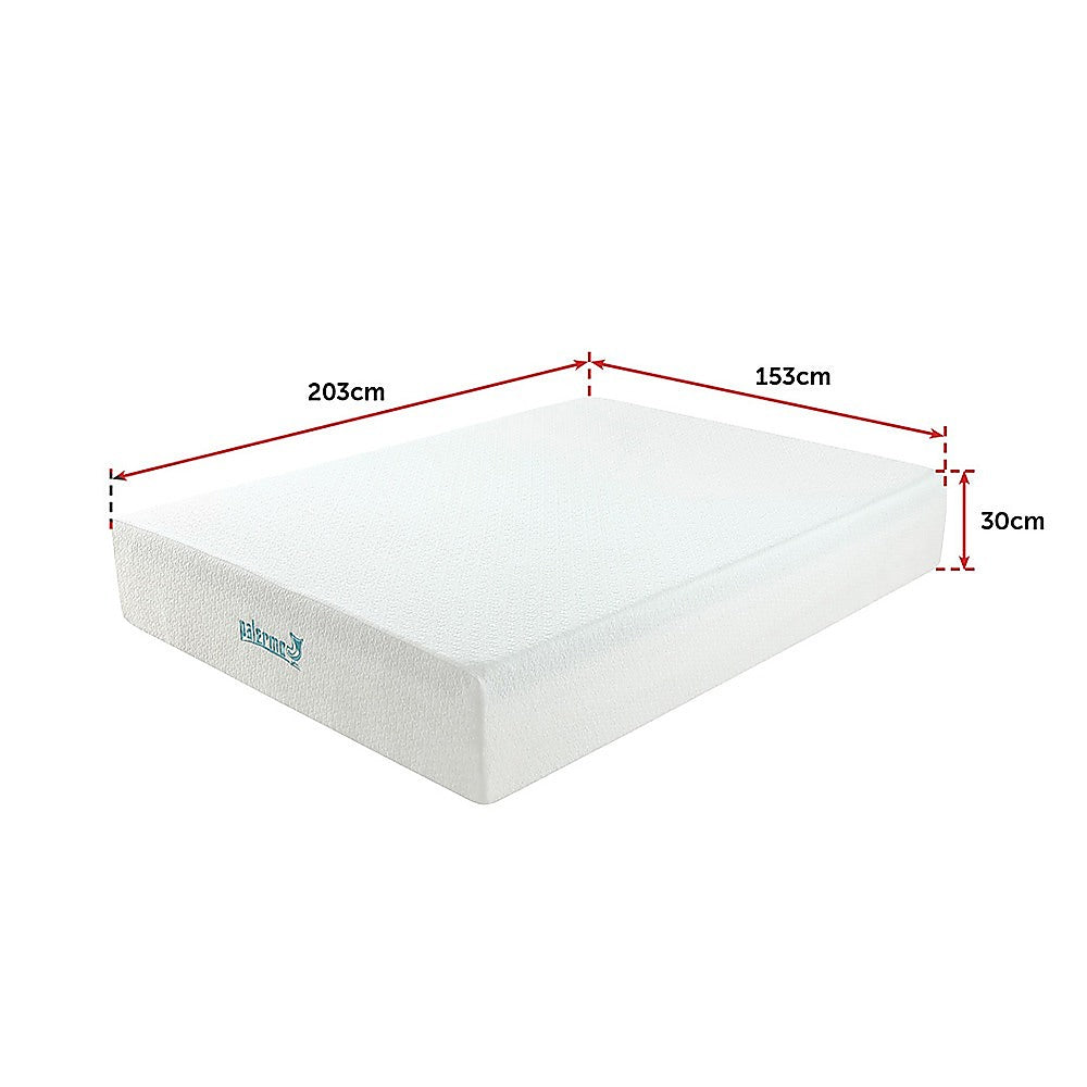 Medium green tea memory foam mattress, 30cm queen