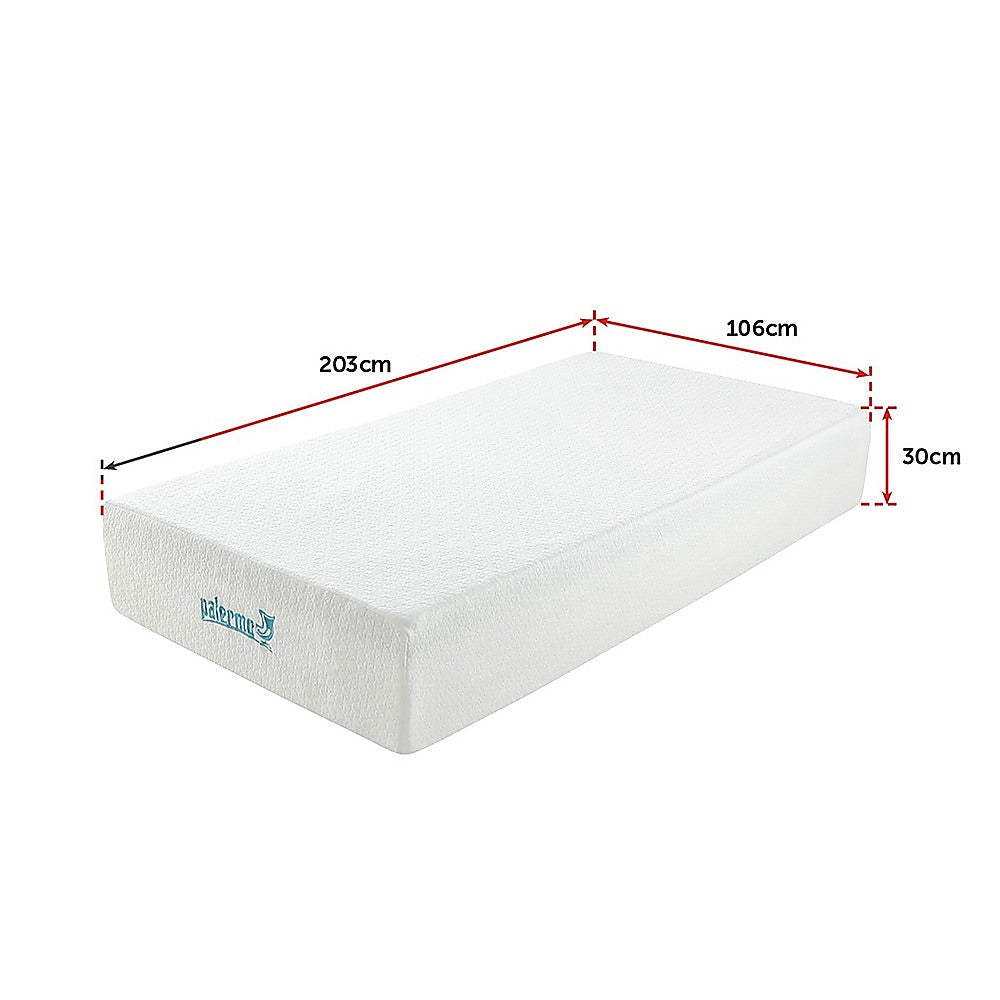 Medium green tea memory foam mattress, 30cm king single