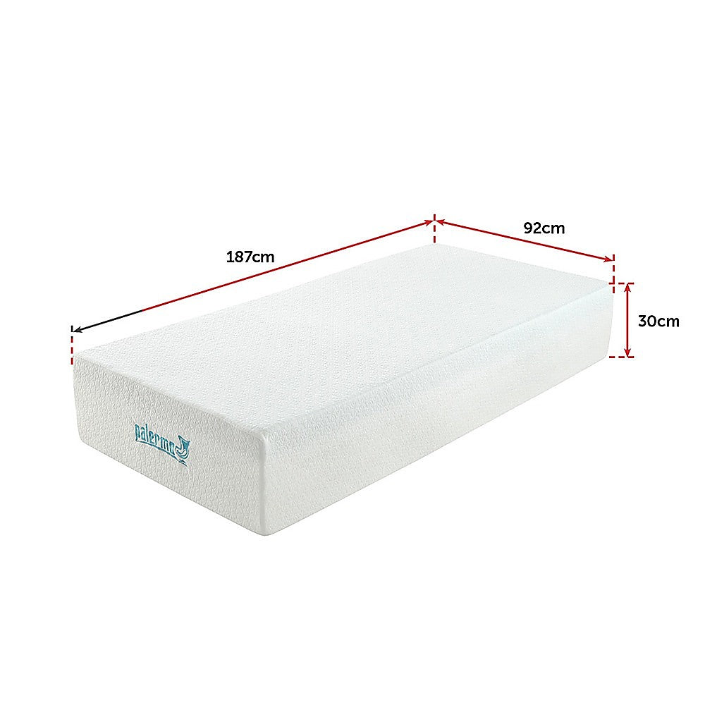 Medium firm green tea memory foam mattress, 30cm single