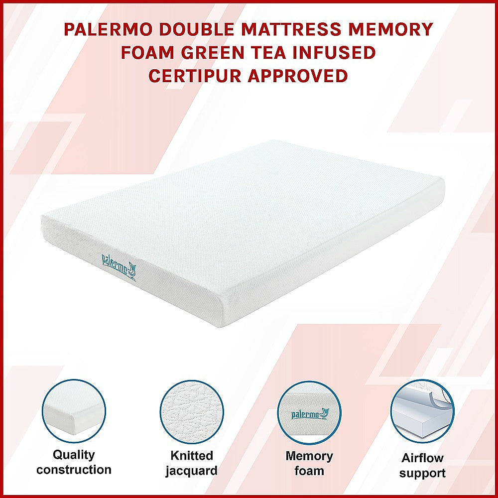 Medium firm green tea memory foam mattress, 15cm double