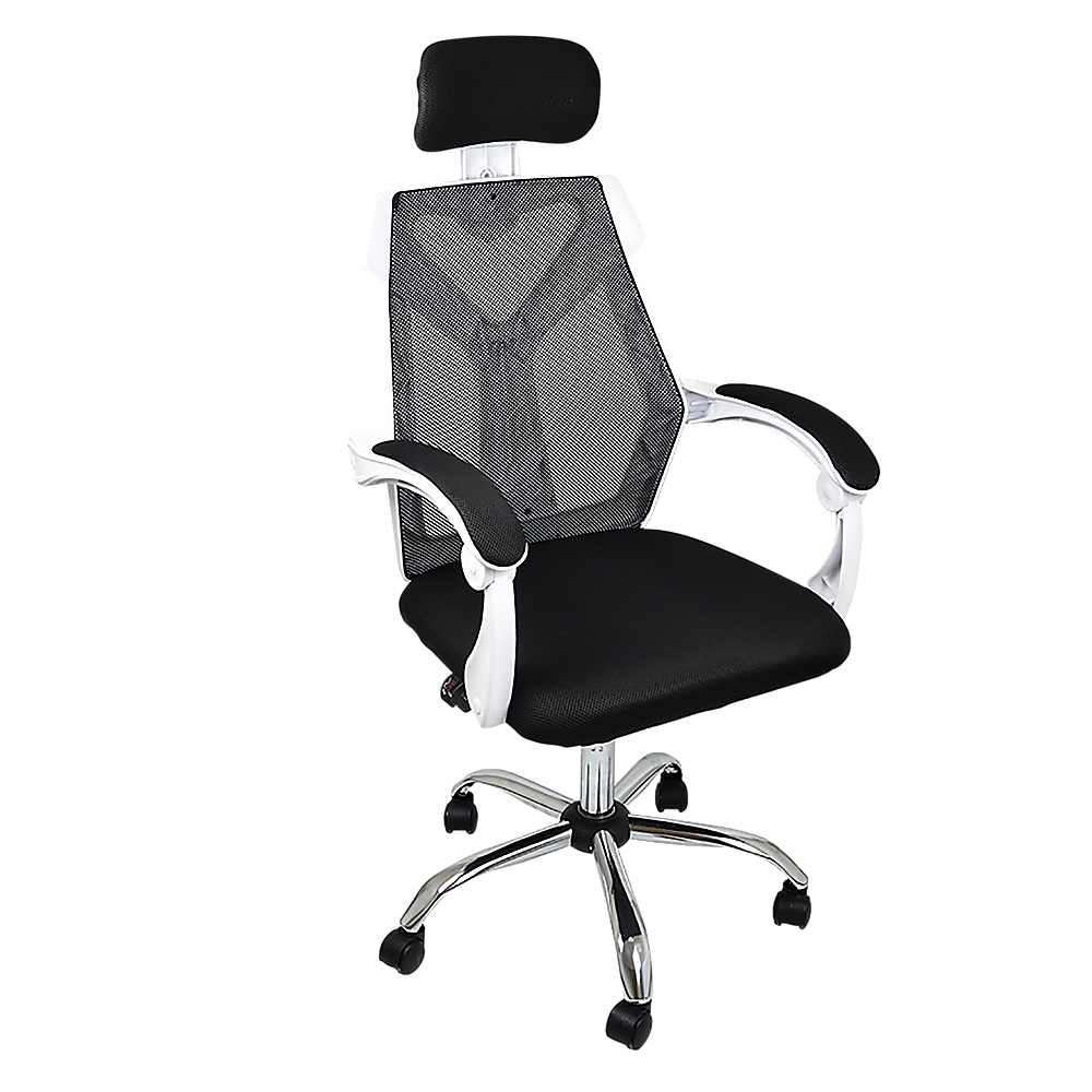 Swanbourne white frame ergonomic mesh office chair in a home office