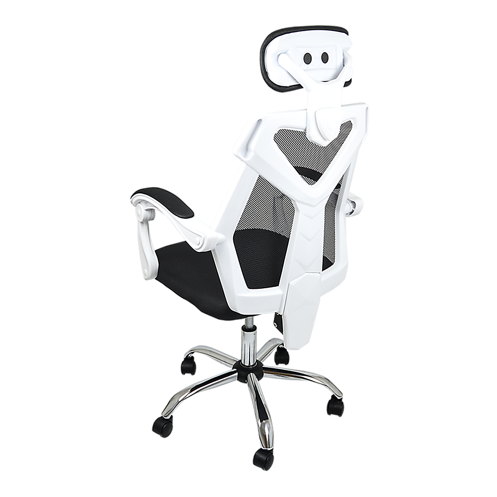 Swanbourne white frame ergonomic mesh office chair in a home office
