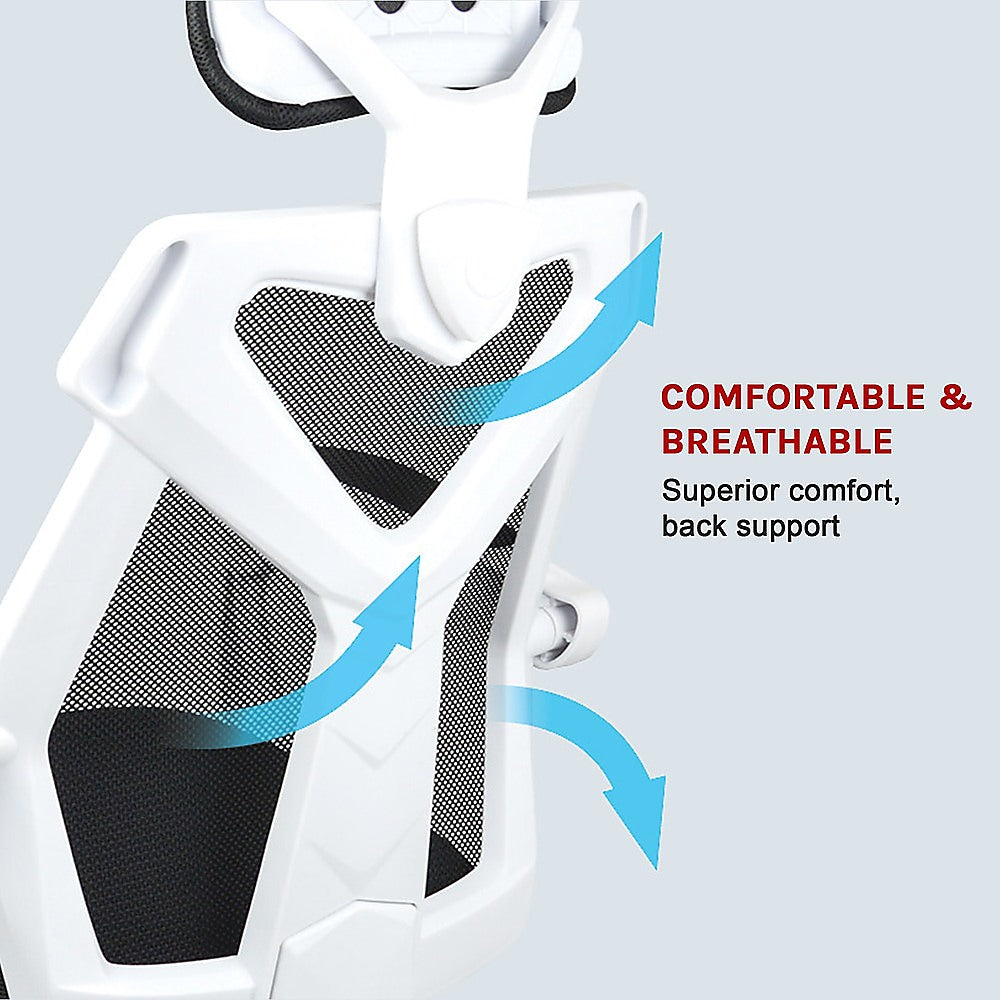 Swanbourne white frame ergonomic mesh office chair in a home office