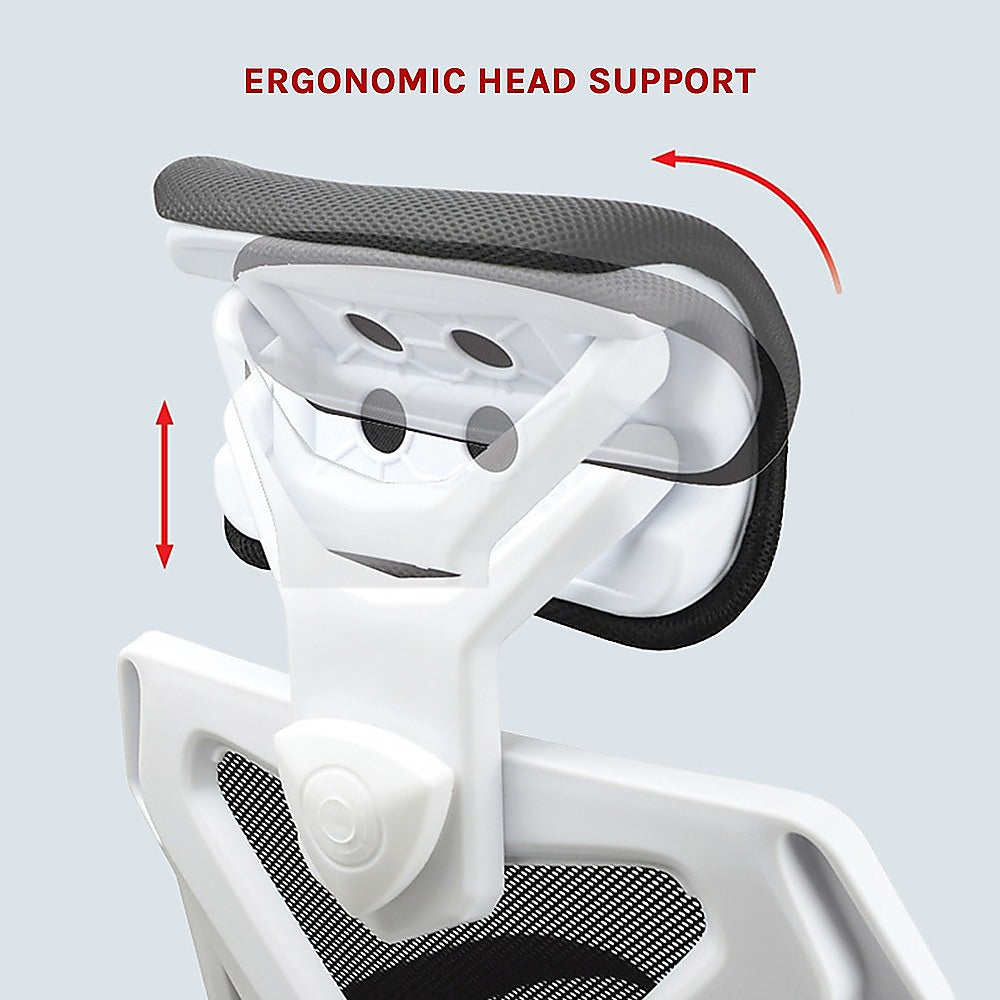 Swanbourne white frame ergonomic mesh office chair in a home office