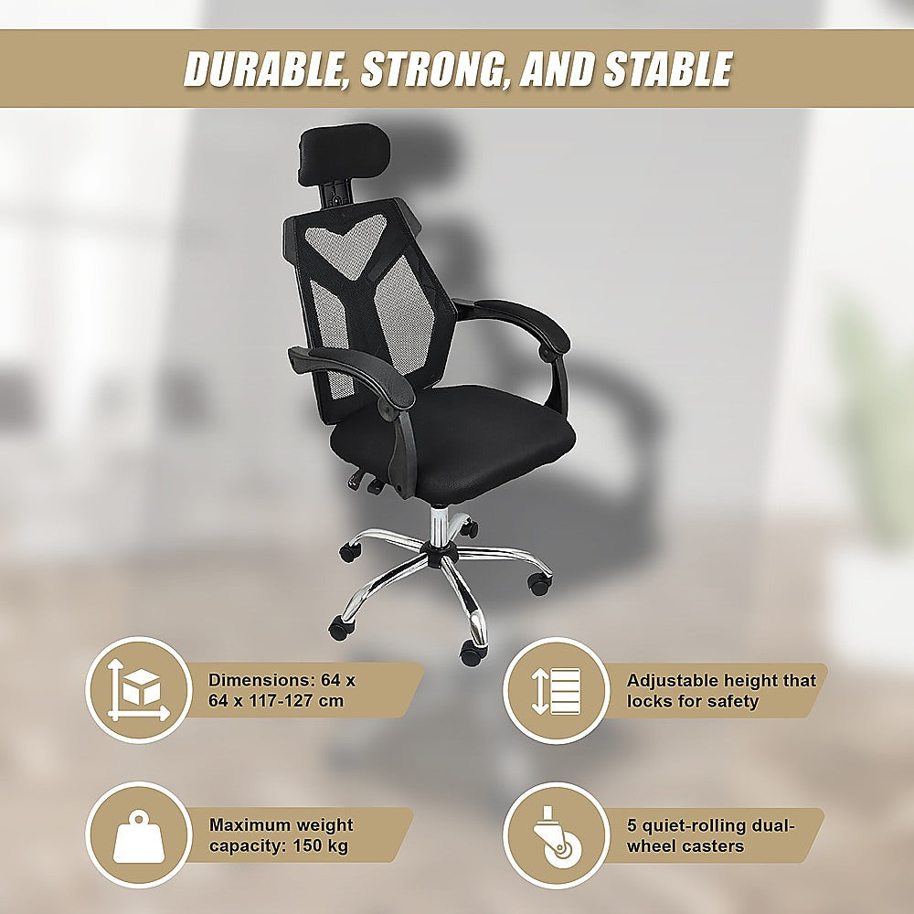 Ergonomic Mesh Office Gaming Chair - Black