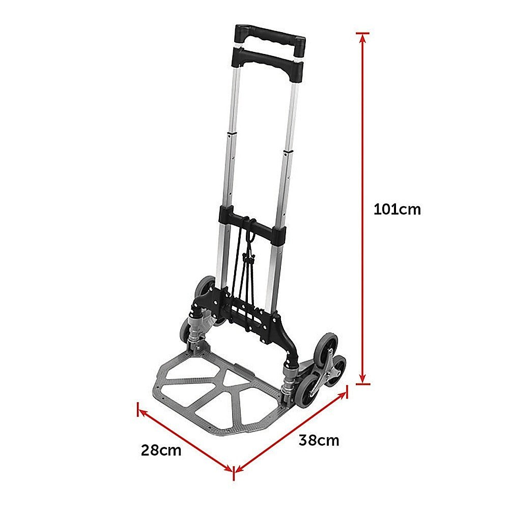 6 Wheel Aluminium Folding Stair Climbing Hand Trolley 60kg