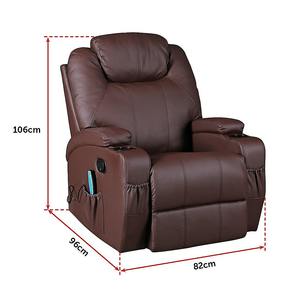 Trentham Massage Sofa Recliner, Brown