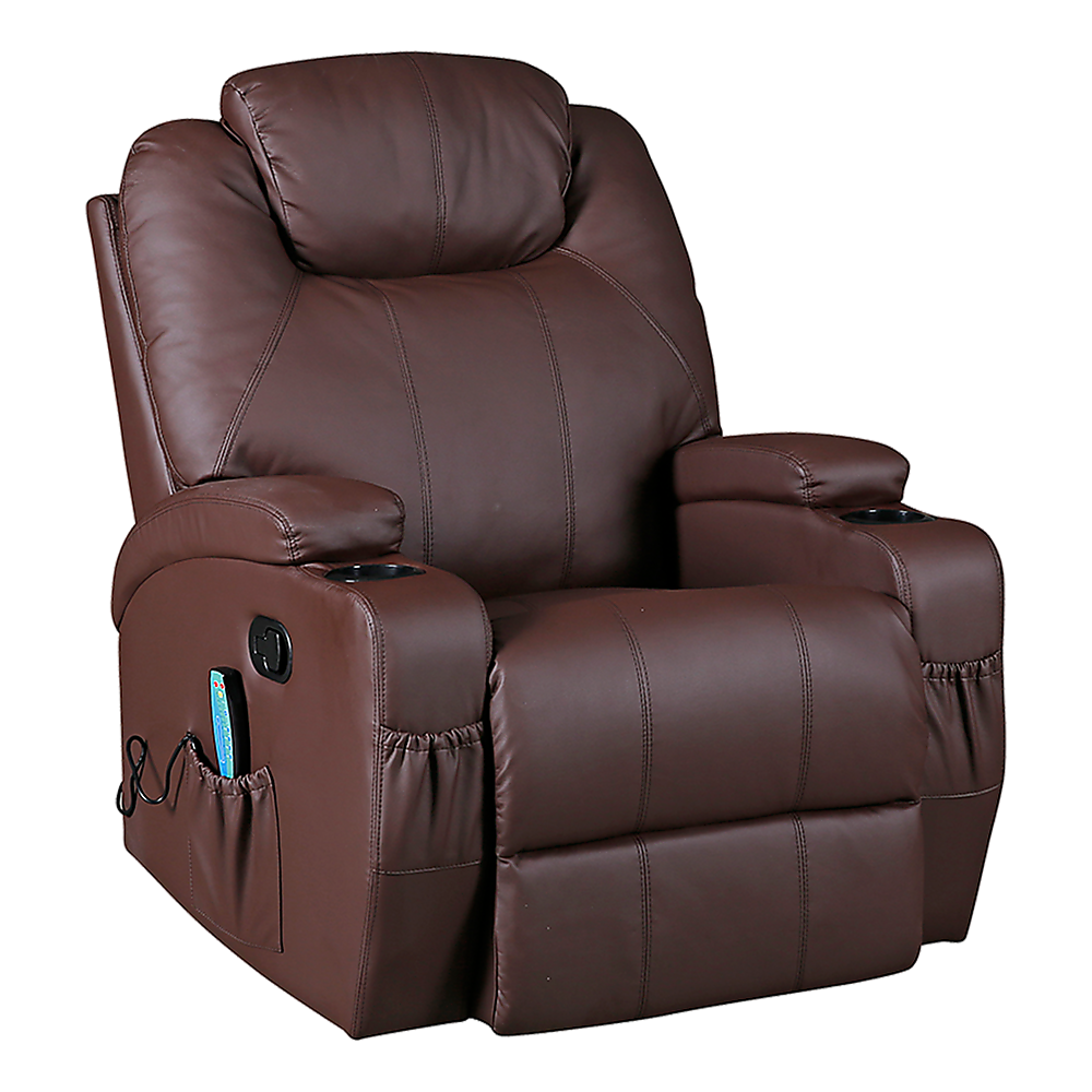 Trentham Massage Sofa Recliner, Brown