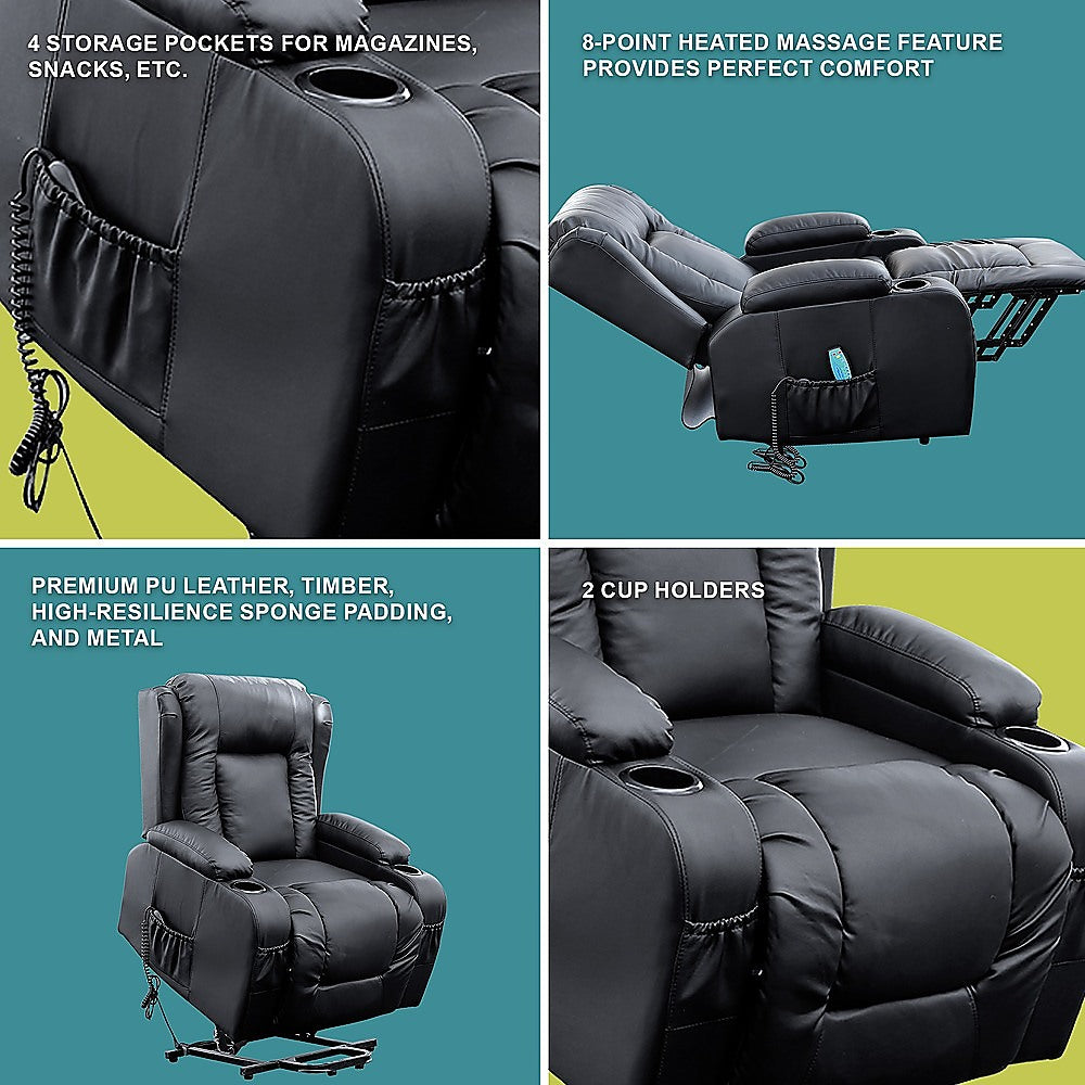 Hepburn Springs Lift Massage Chair, Black