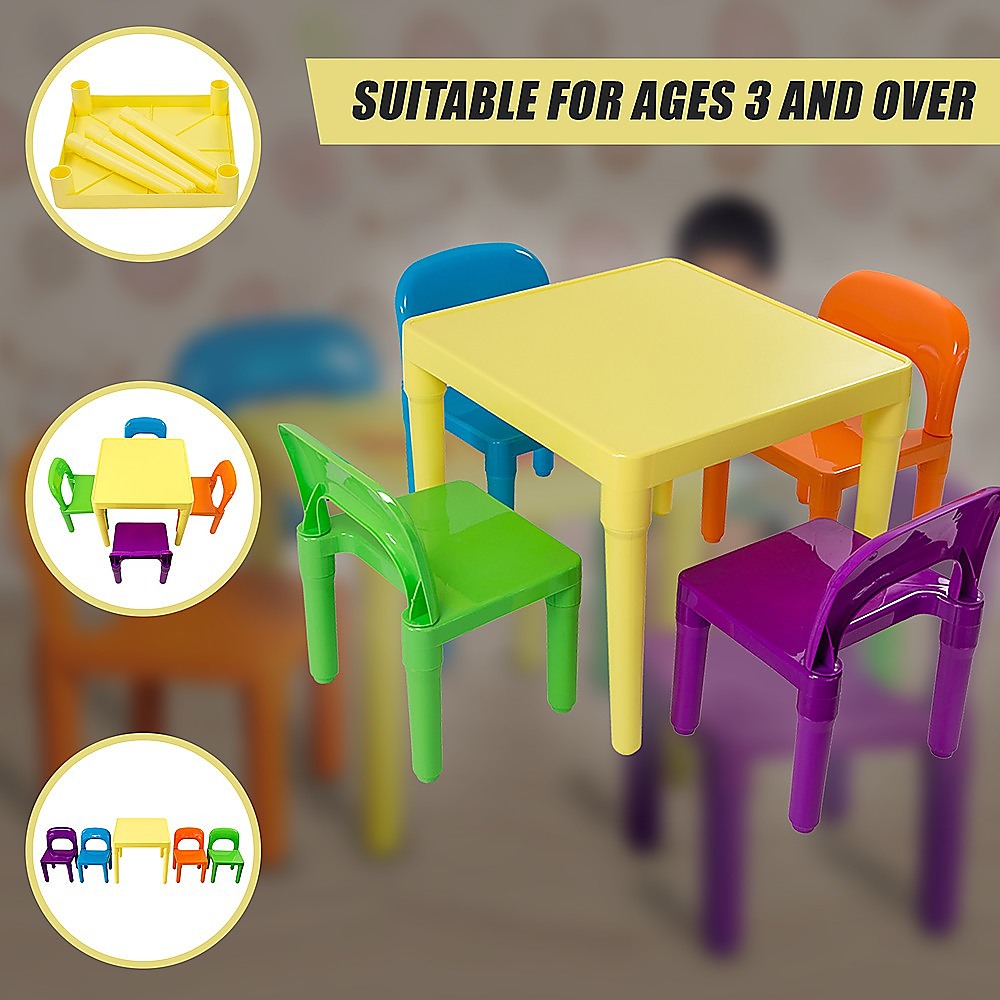 Children's plastic play table with chairs