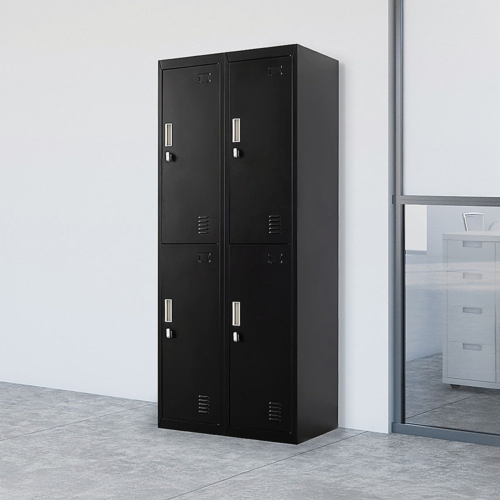 4-Door Steel Storage Locker in Black - image 2