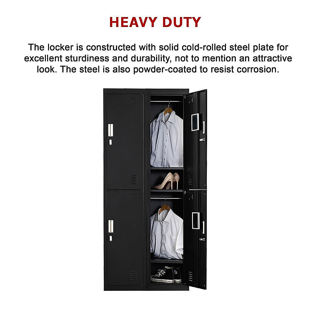 4-Door Steel Storage Locker in Black - image 11