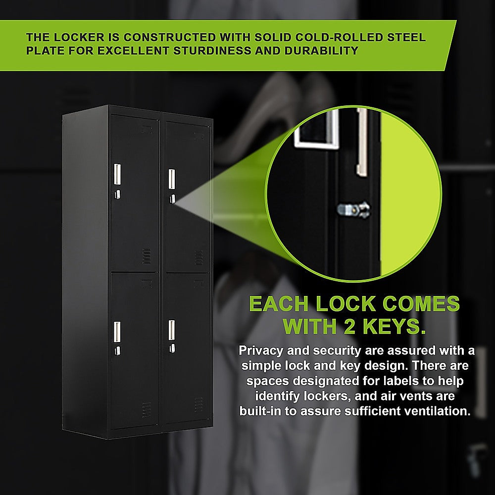 4-Door Steel Storage Locker in Black - image 8